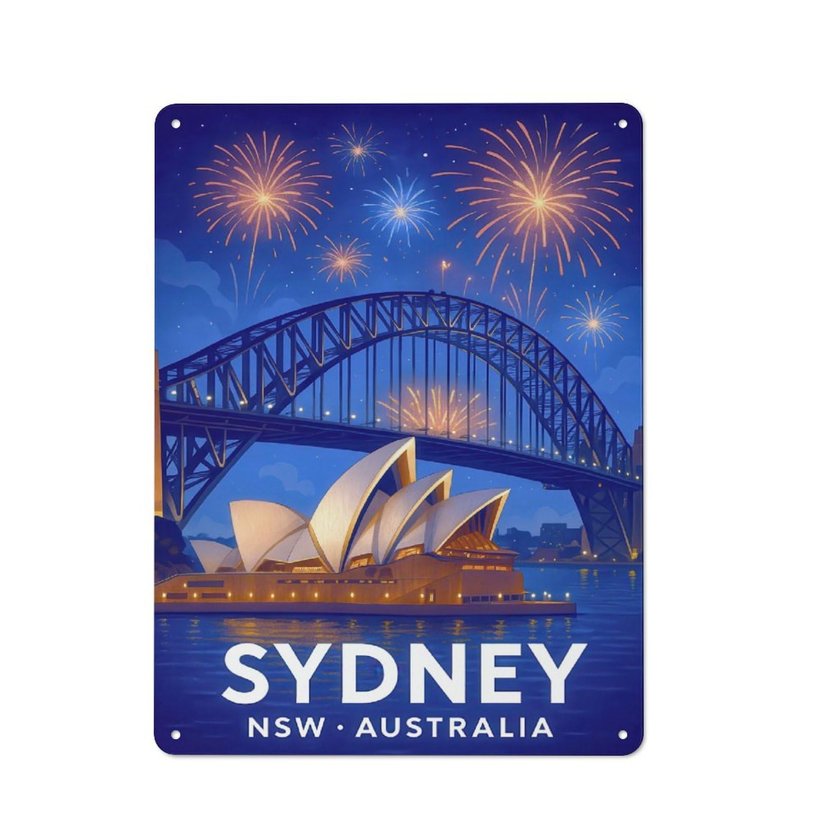 Junmoney Sydney Harbour Bridge & Opera House Shed Style Shed Metal Sign 40X30cm, Shed Wall Decor For Shed, Garden Room, Porch Or Garage