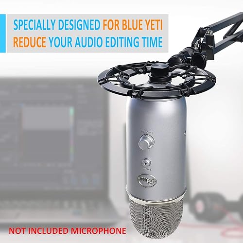 Miniatura 2 de Blue Yeti - Soporte de choque para micrófono, 2 fundas para micrófono, filtro pop para parabrisas y protector y protector de parabrisas peludo