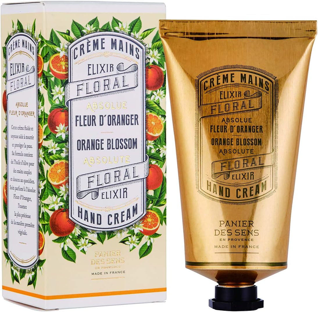 Panierdessens Hand Cream, Orange Blossom, 2.5 fl oz (75 ml), France, Moisturizing, Current, Present, For Girls, Males, Standard, Thank You, Return, Farewell, Birthday, Mom’s Day