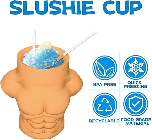 Miniatura 5 de NORBOE Taza de silicona para el pecho masculino, taza mágica de batido rápido Tik Tok, taza casera para hacer helados, batido - marrón