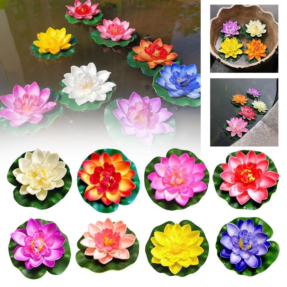 10 cm fiore artificiale galleggiante pianta finta realistica paesaggio ninfea per laghetto micro decorazione giardino