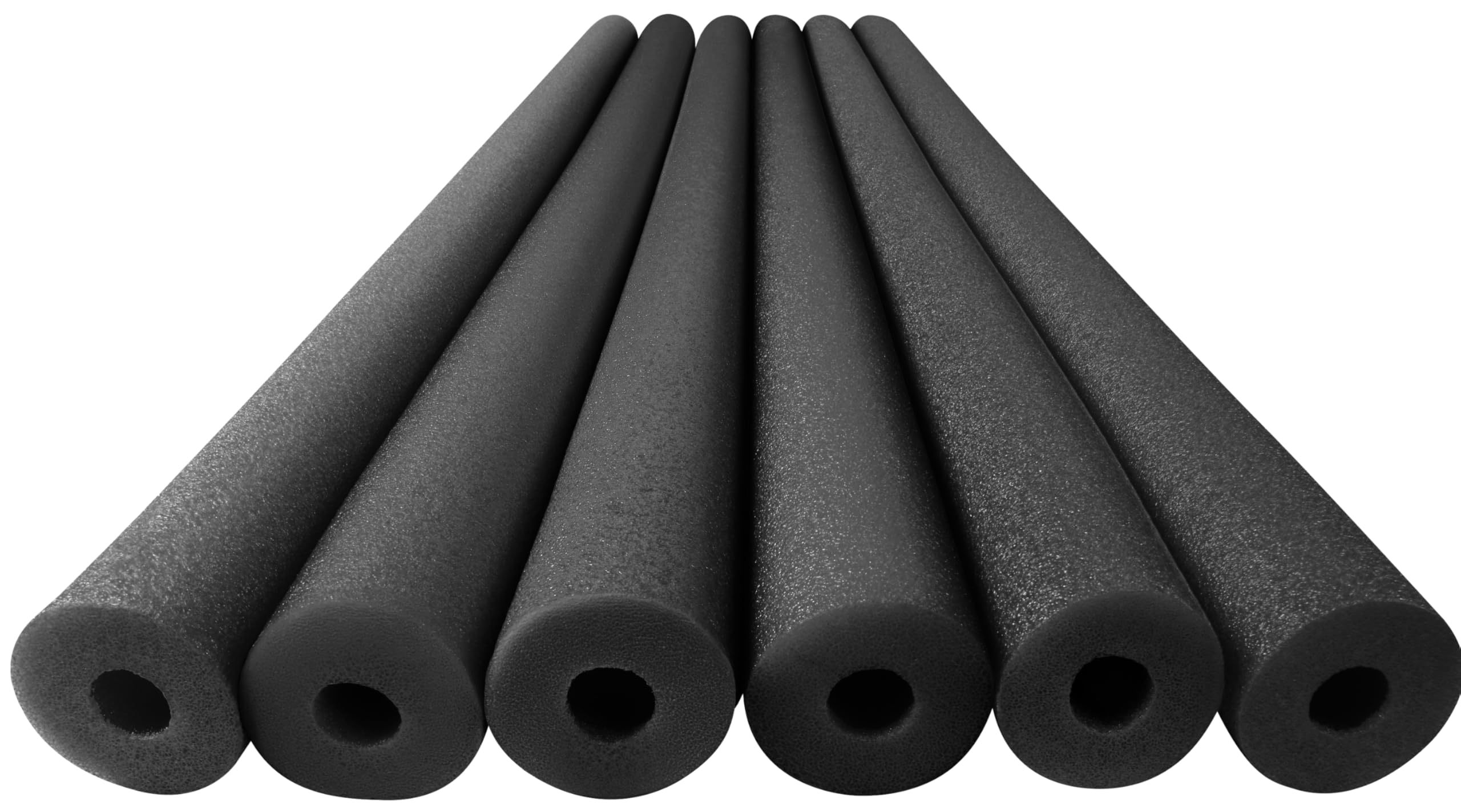 Play22 Pool Noodles Foam 6 Pack - Soft Large Black Foam Noodle Tube, Bulk Swim Noodles, Multi-Purpose, Pool Toy, Floating Training Device, Exercise Aid, Craft Projects