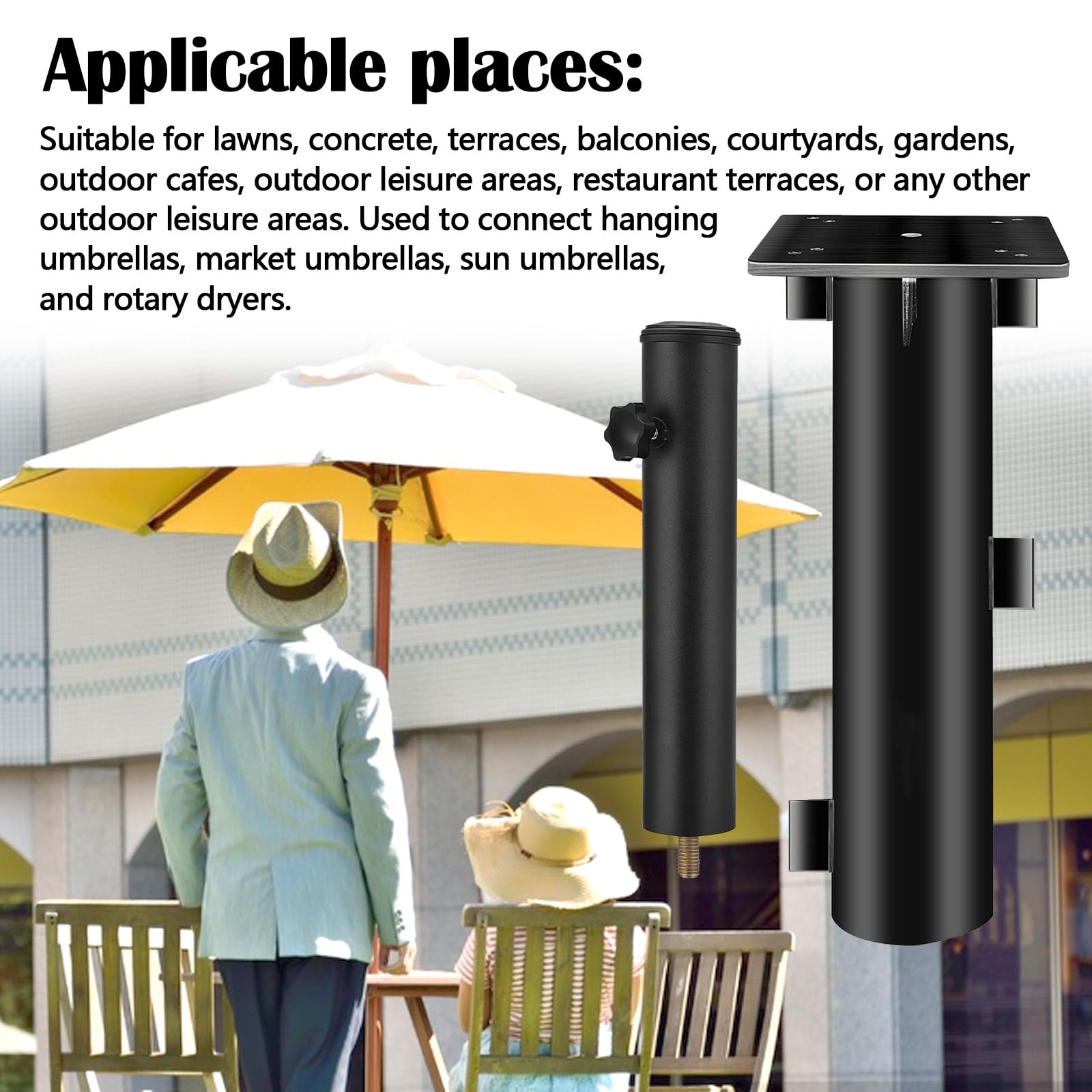 Socle En Béton Et Gravier Pour Parasols Déportés - H808 - Pied De Parasol - Carré - 14 Kg