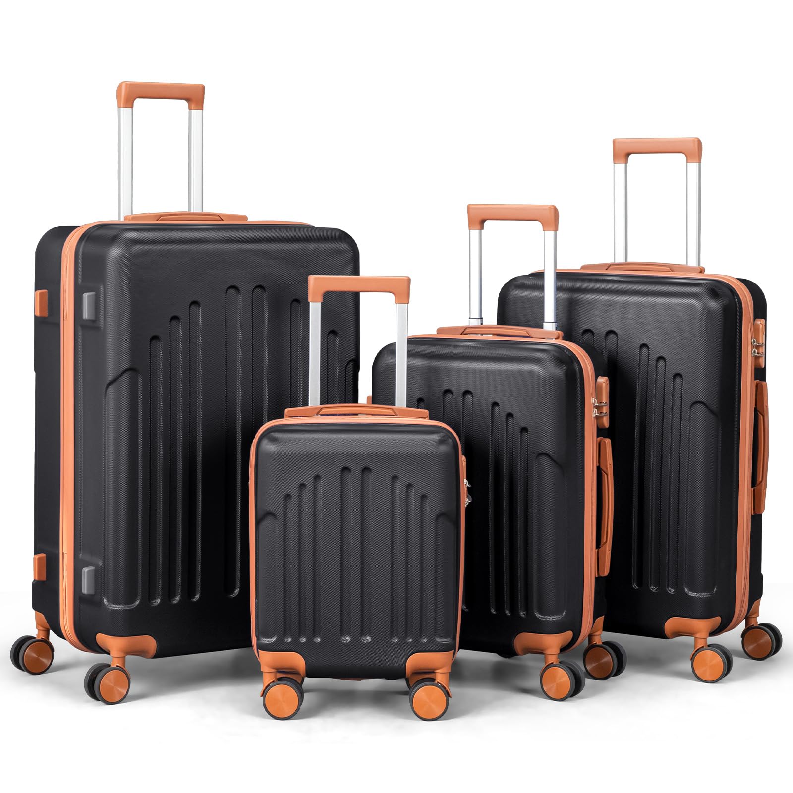 LEADZM Kofferset 4 teilig Hartschale, Koffer Set 4 stück aus ABS, Reisekoffer mit Rollen Groß, Handgepäck, Hartschalenkoffer Groß, Koffer & Trolleys