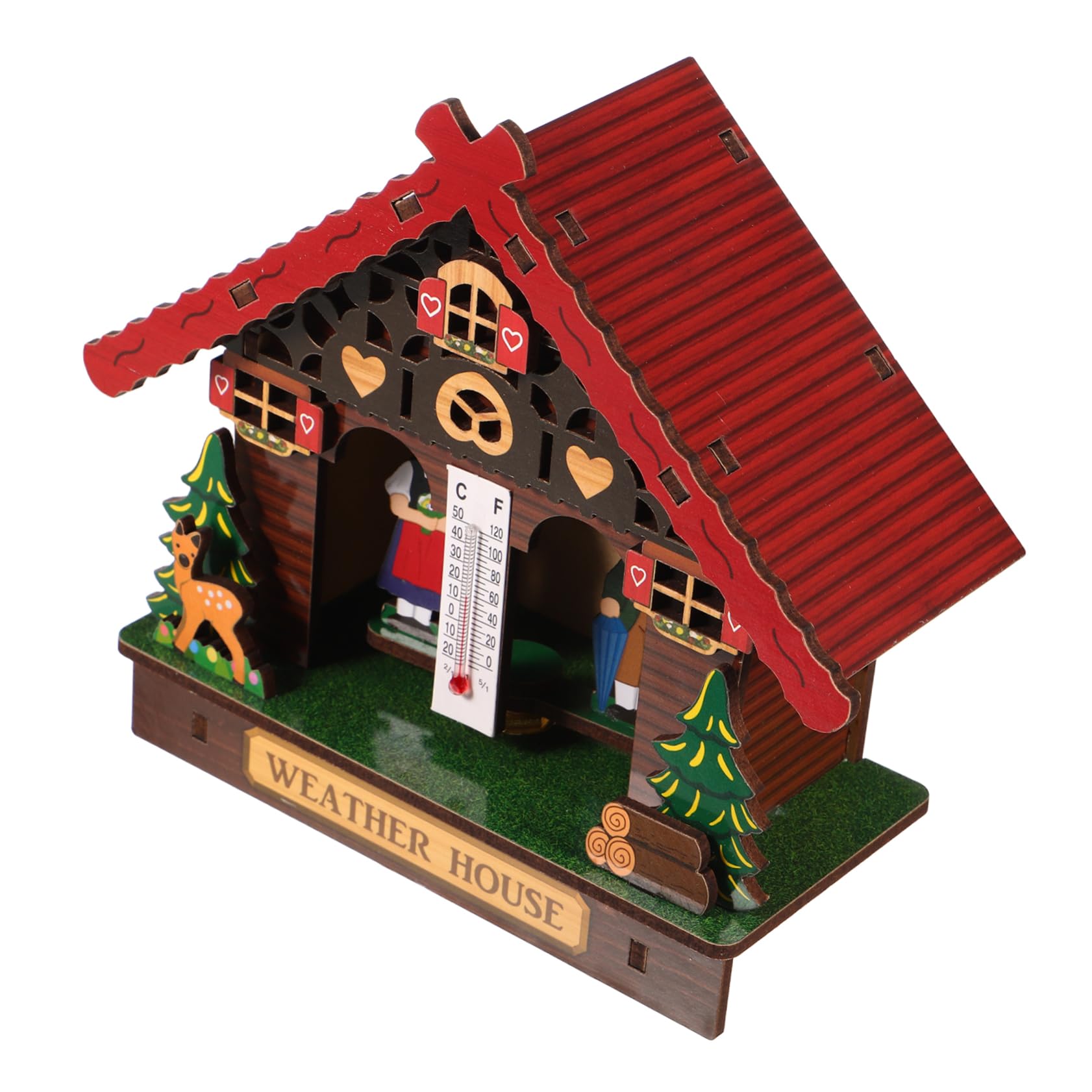 POPETPOP Termometro in Legno da Parete Elegante e Barometro con Misurazione Accurata di Temperatura e Umidità e Decorazione da Parete per Uso Interno ed Esterno