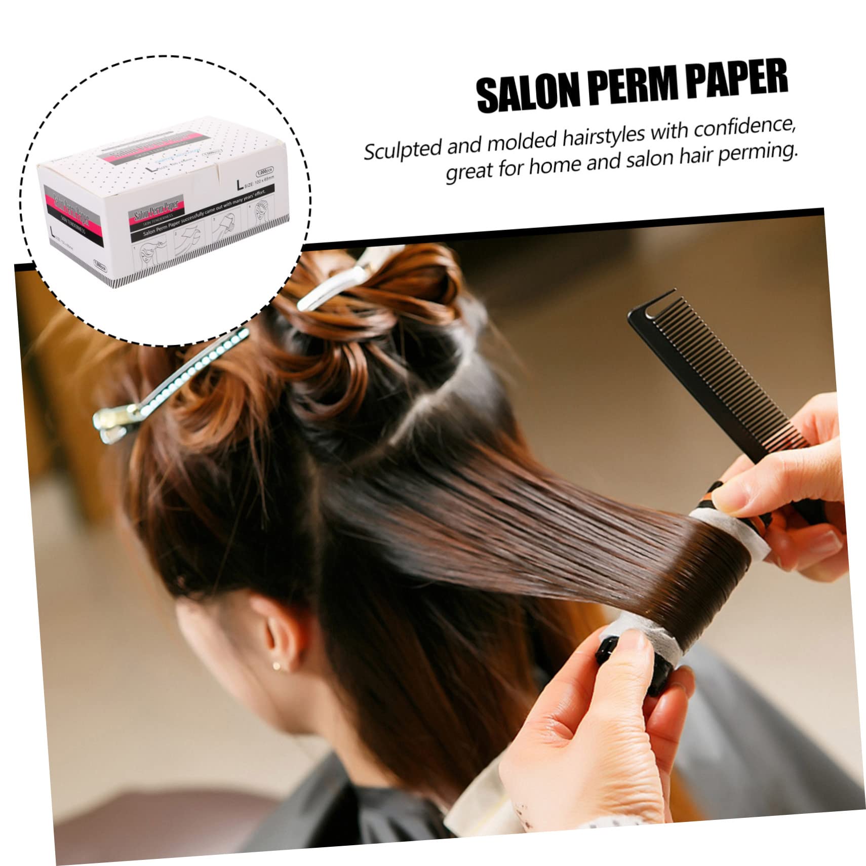 FRCOLOR Hair Perming Paper 1000 Sheets Hair Salon Supplies Heat Resistant Paper for Home and Salon Use