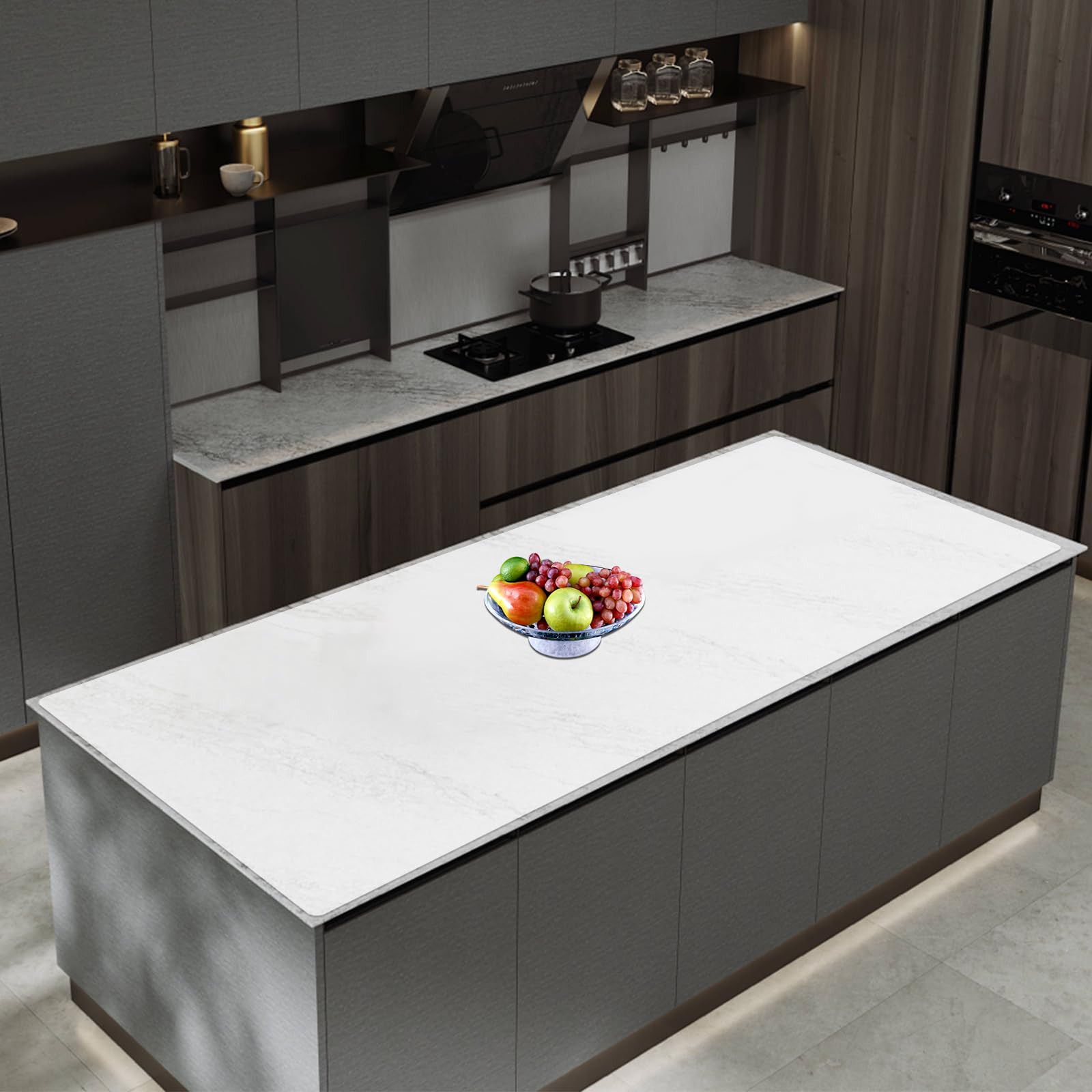 Photo 1 of 47.3''x23.6''(120cmx60cm) Extra Large Silicone Mat for Kitchen Counter, Heat Resistant Countertop Protector, Non-Slip Waterproof Kitchen Island Mat, Easy to Clean, Semitransparent