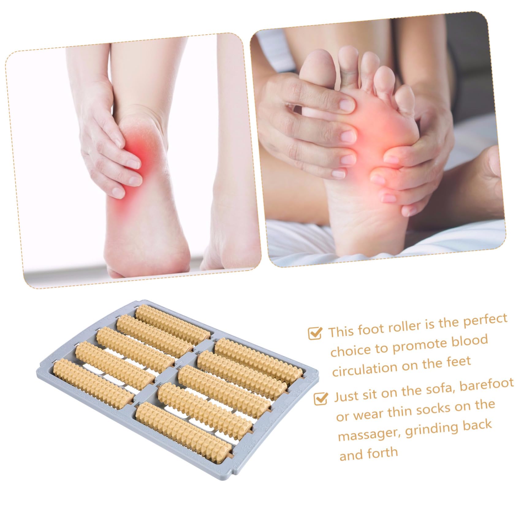 Fuß und Fersenmassagegerät aus Kunststoff für Tiefe Muskelmassage | Fußfasziitis Rolle, Fersenroller zur Entspannung, bei Plantarfasziitis