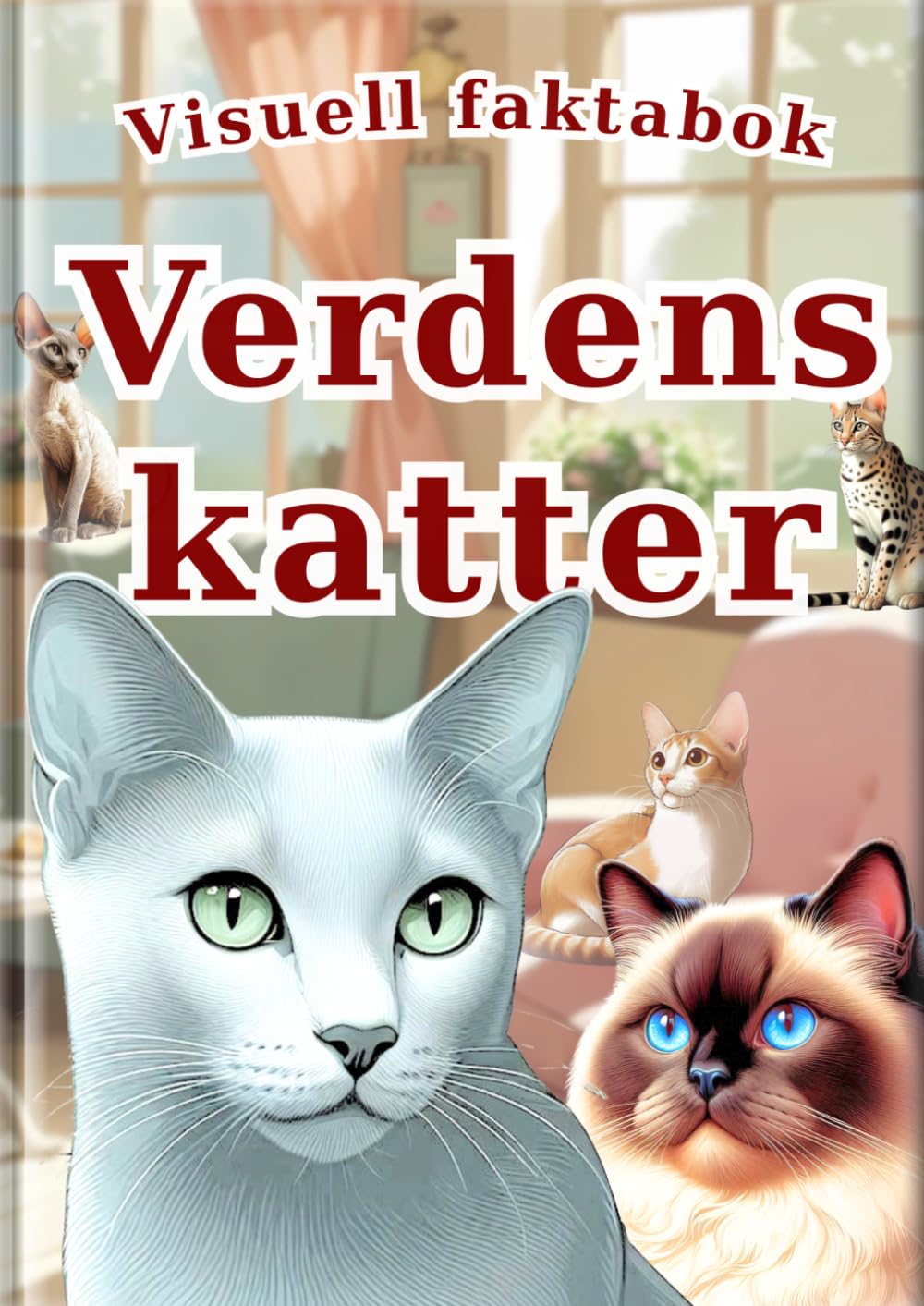 Visuell faktabok: Verdens katter: 30 populære katter for barn | Fargebilder & realistiske illustrasjoner | Perfekt som første kattebok (Alle barns leksikon)