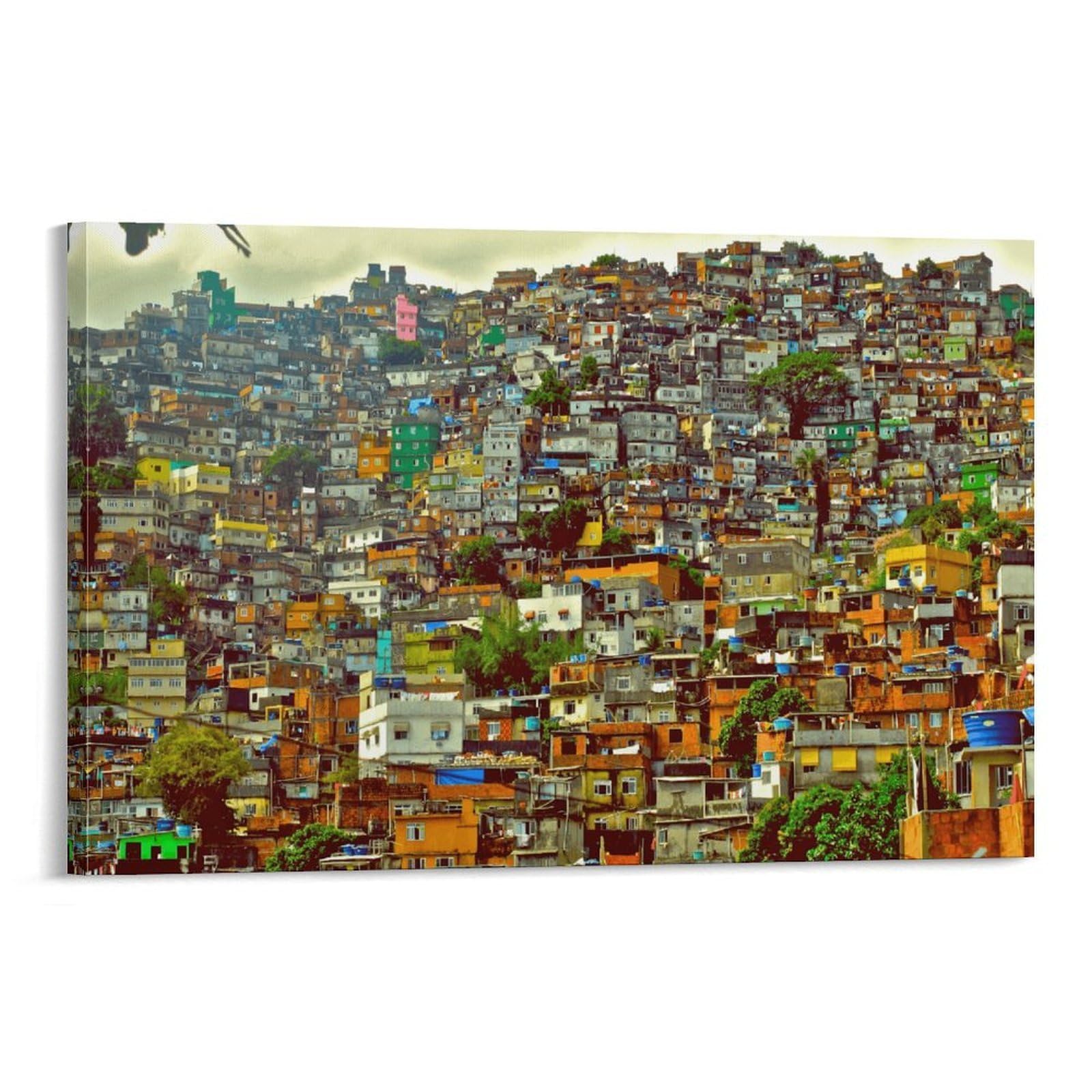 sinyumoney Favela in Brazil Canvas Painting Print Wall Art Decor for Living Room Bedroom Hallway Wall Decoration 24x36inch(60x90cm)