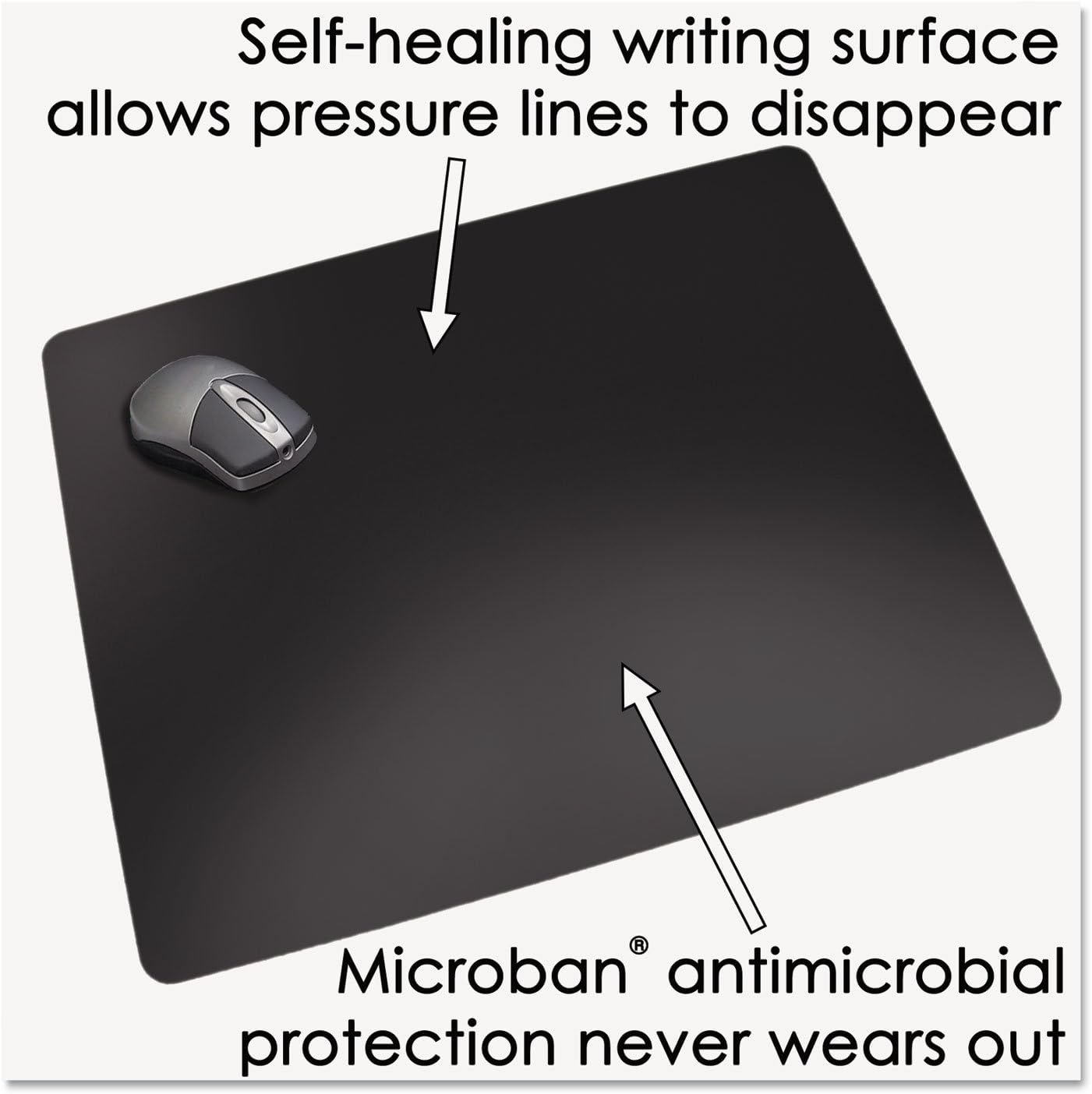 Rhinolin Writing Surface, 36""x20"", Black (AOPLT61)