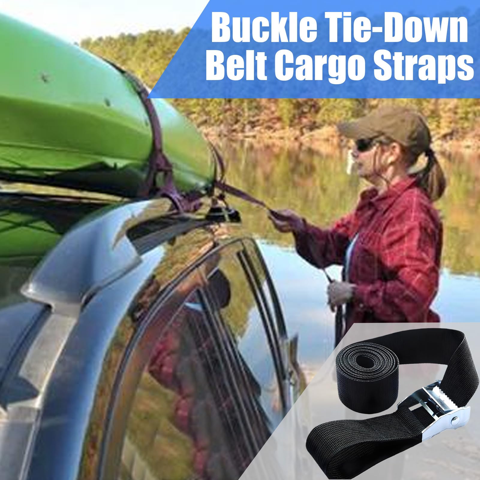 Hood Door Strap Latch Replacement - Compatible with Yamaha Rhino 450, 660, 700, Hisun UTV, Massimo, QLINK, Coleman, BENNCHE, Cub Cadet 400CC, 500CC, 700CC Models - Rubber Return Latch Kit