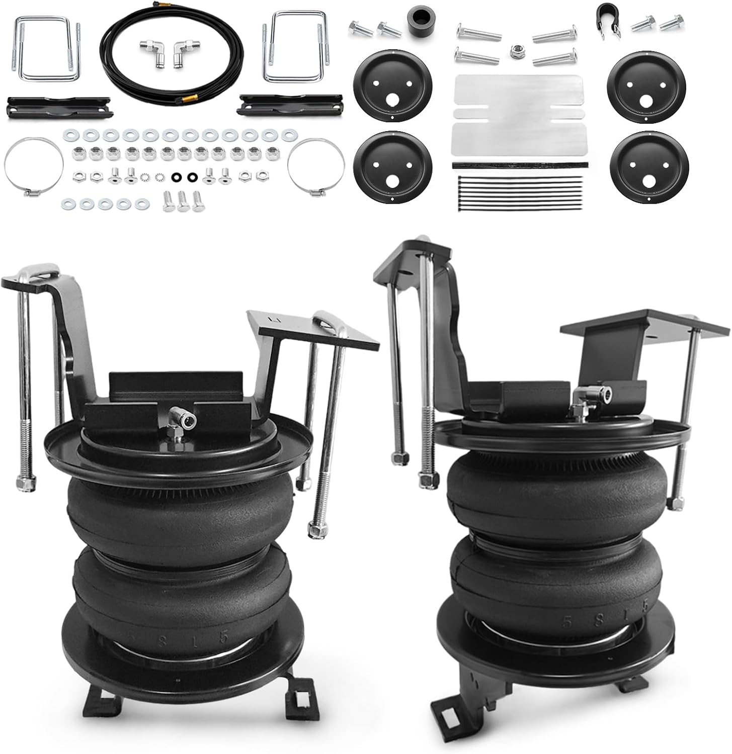 MILLISEC Rear Air Spring Bags Suspension Kit for 2011-2019 Chevy Silverado 2500/3500 HD 4WD pickups and GMC Sierra 2500/3500 HD 4WD pickups Replaces# 57538