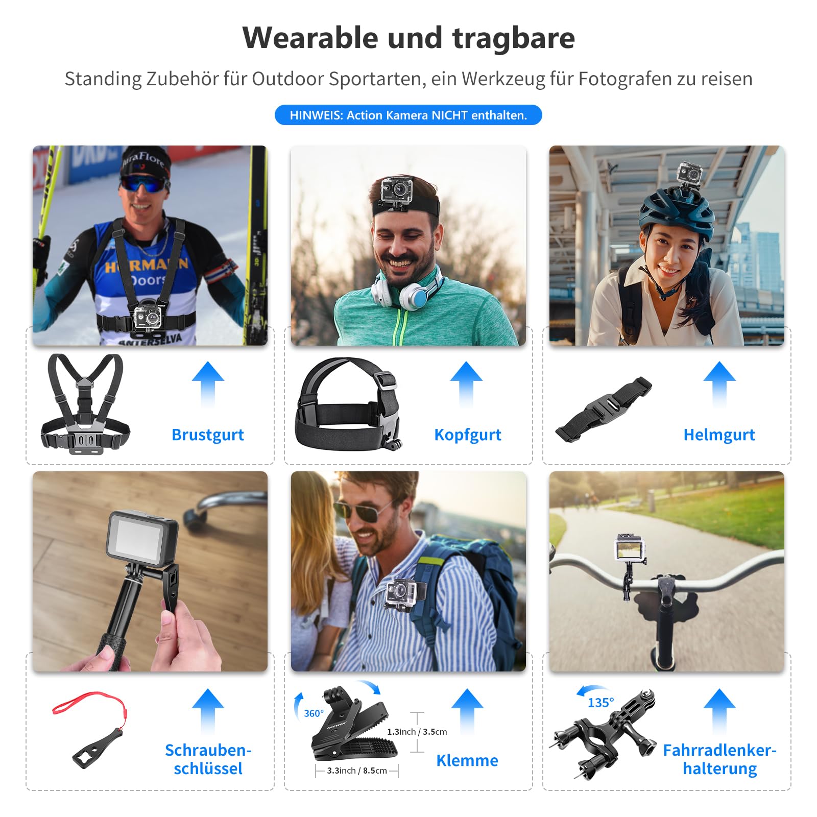 NEEWER Zaunhalterung Für Action Kameras - Kompatibel Mit GoPro, DJI, Smartphones