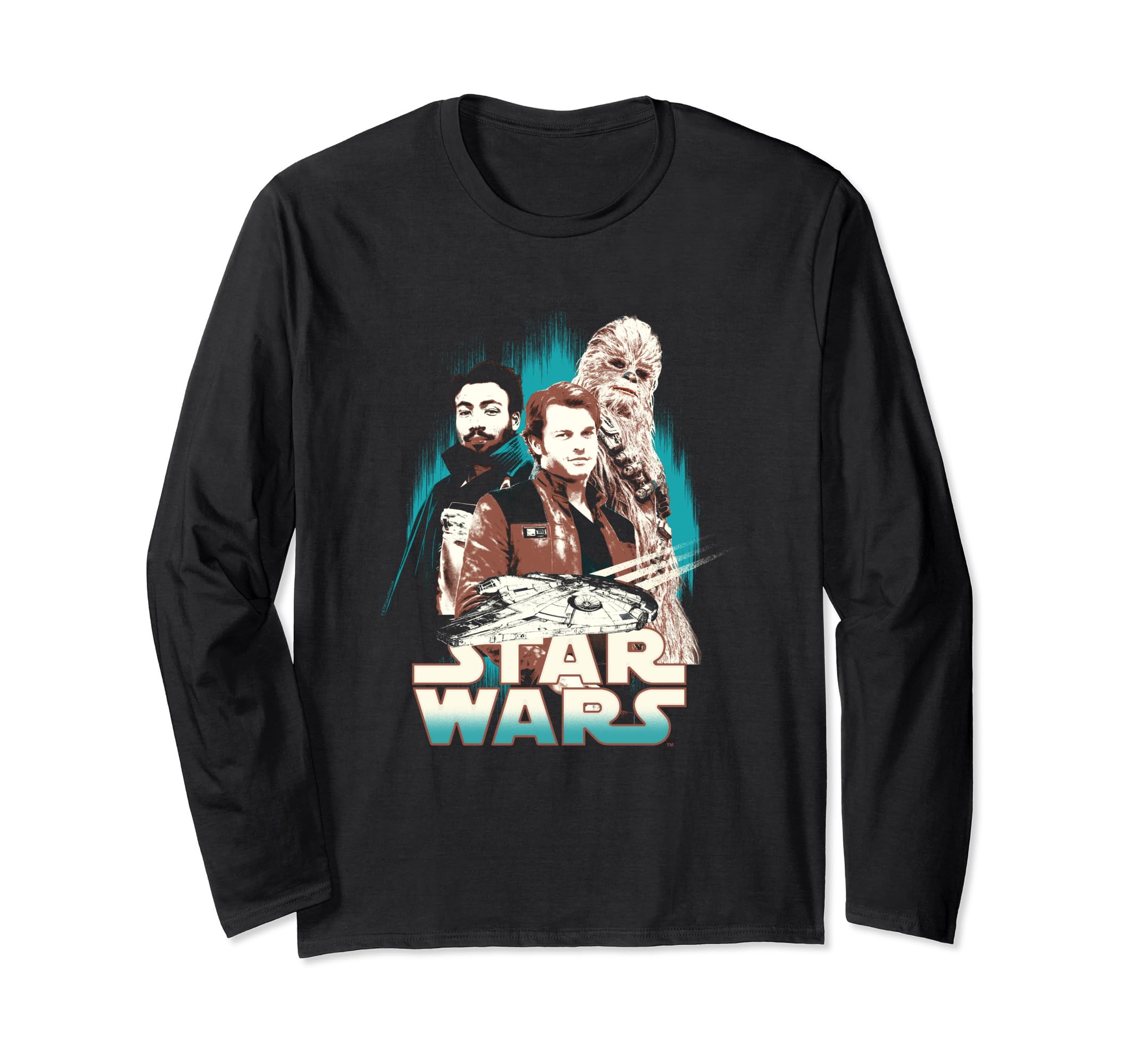 Star Wars Han Solo Movie The Hero Trio Intro Long Sleeve T-Shirt, Black
