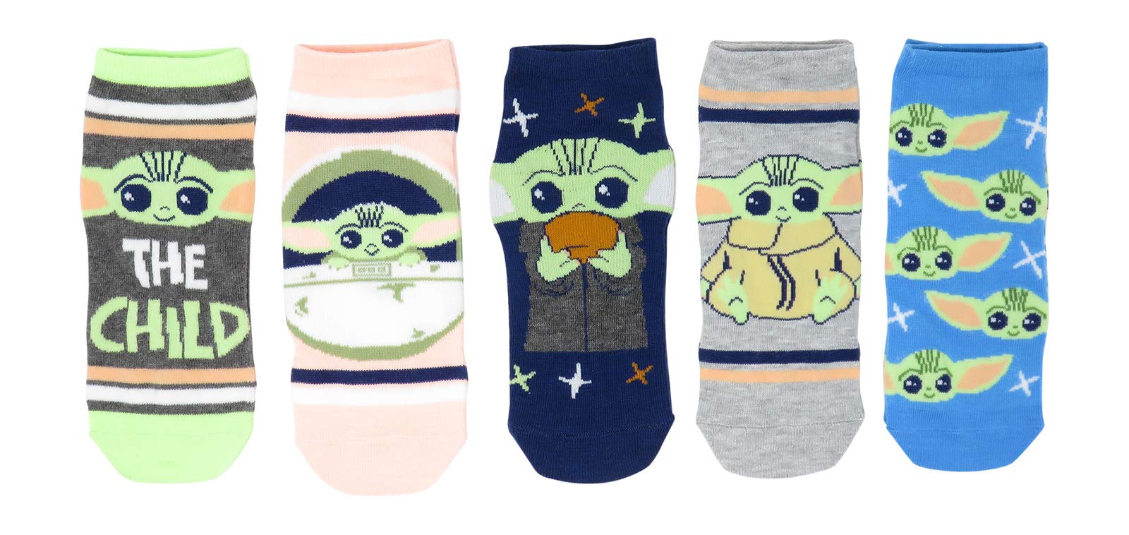 STAR WARS The Mandalorian The Child Baby Yoda Juniors/Womens 5 Pack Ankle Socks Shoe Size 4-10