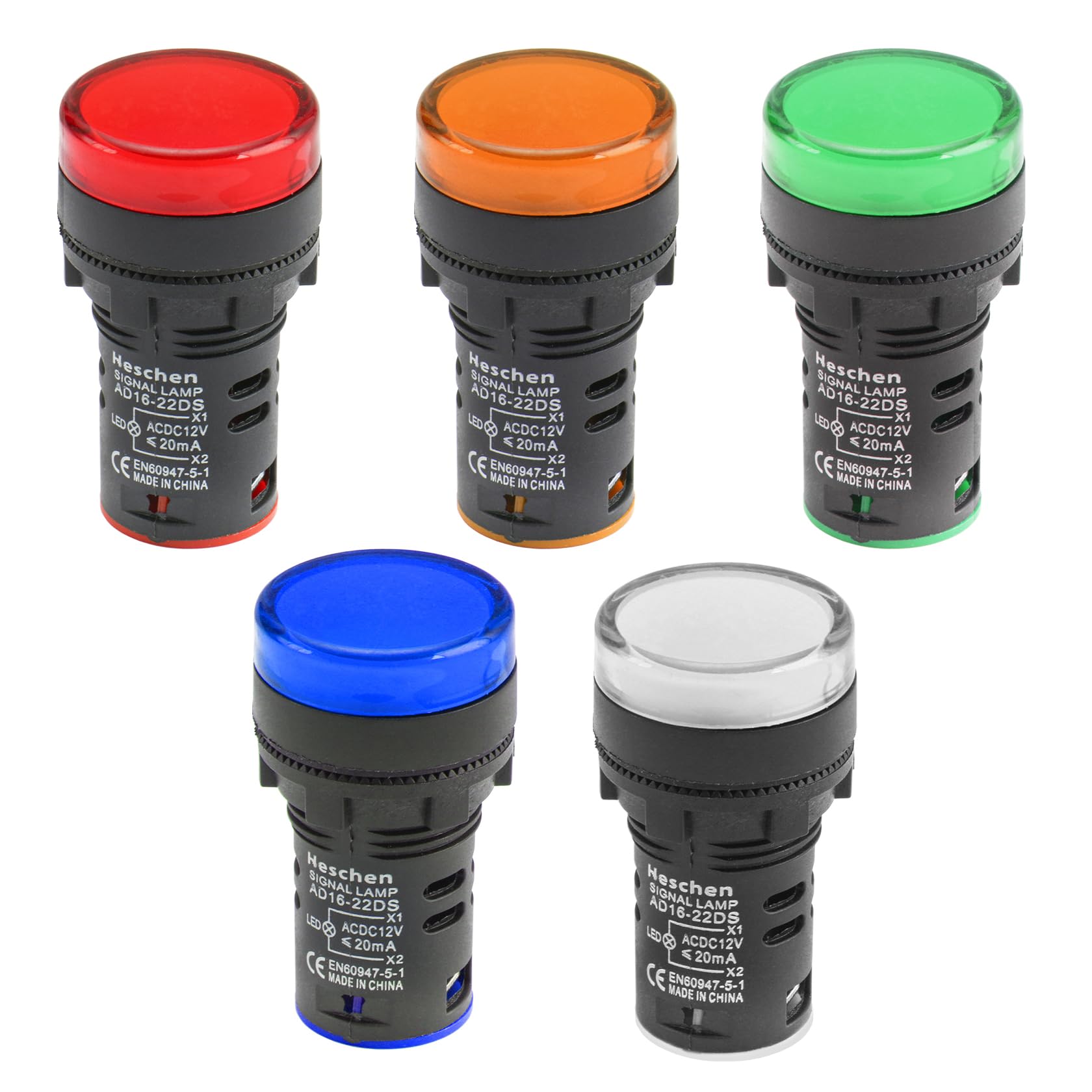 Spie Luminose Heschen AD16-22D/S - LED 22mm, 12V, 5 Colori, Per Quadri Elettrici - Foto 8