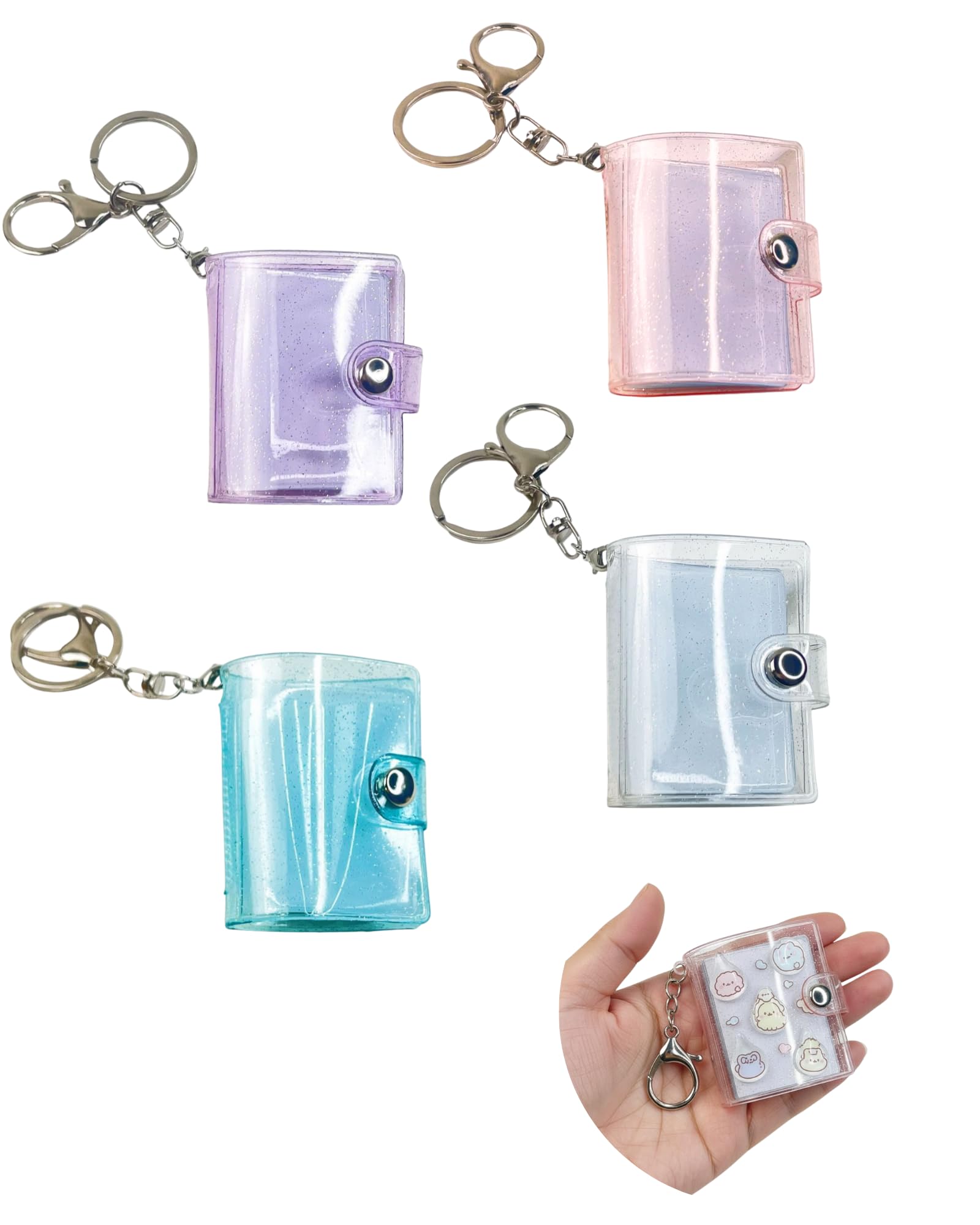 Amazon.co.jp: [alldeblue]ミニシール帳 ミニアルバムキーホルダー 4色