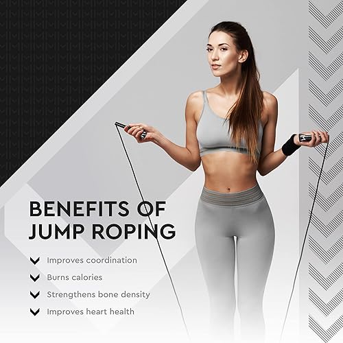 Miniatura 3 de Motivated Mindset Cuerda de saltar para hombres y mujeres  Saltar ejercicio, cuerda de velocidad, entrenamiento de resistencia en casa o al aire