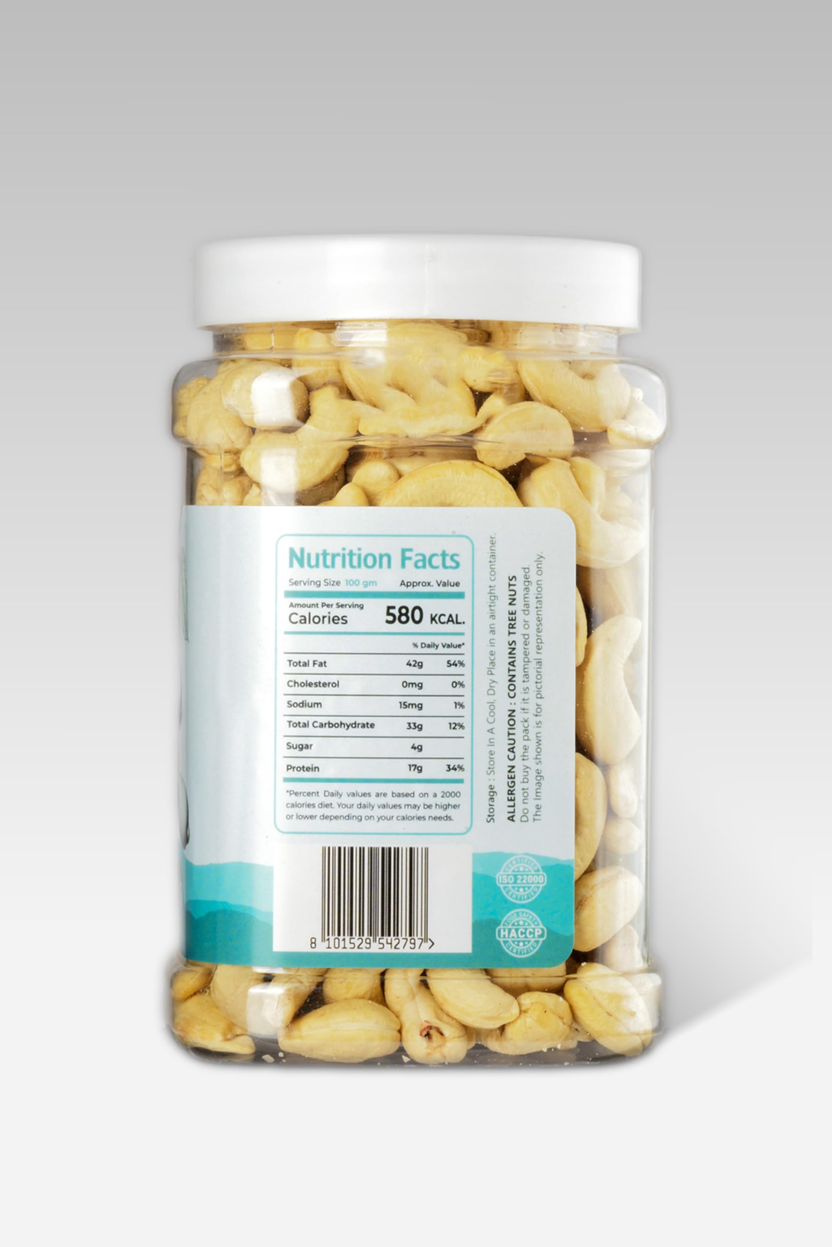 Pureserve Premium Whole Cashews 1Kg (500g*2) - Super Crunchy & Naturally Sweet | Rich in Protein & Healthy Fats | Ideal for Snacking, Cooking & Gifting | Vegan & Gluten-Free - Image 2 thumbnail