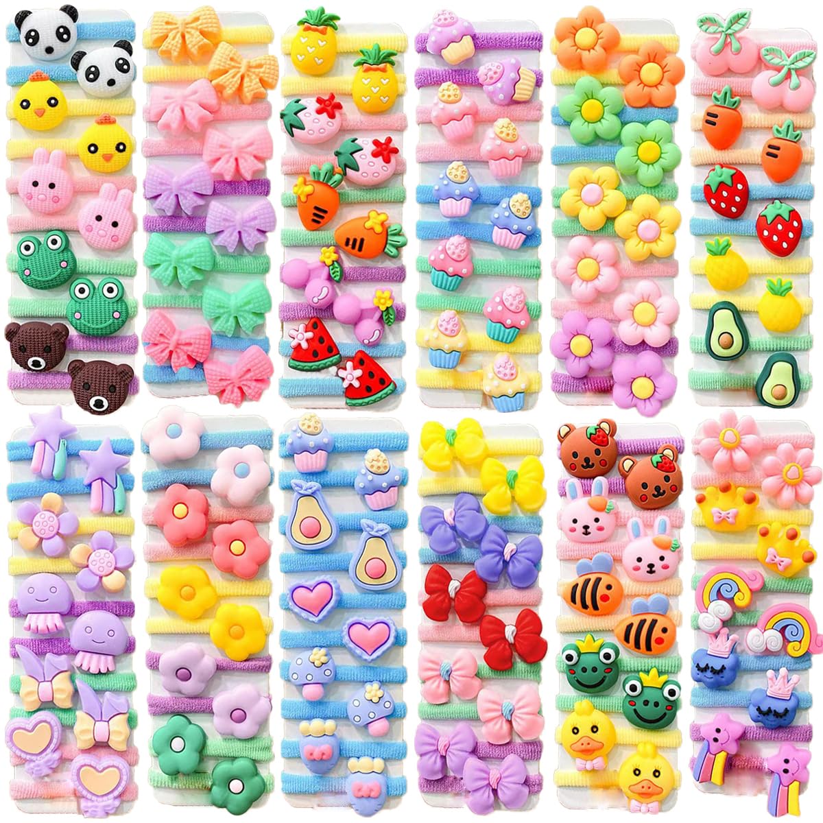Petunny 100Pcs Cotton Baby Hair Ties Soft Seamless Toddler Hair Ties Mini Elastic Cute Ponytail Holders for Kids(Random Style)