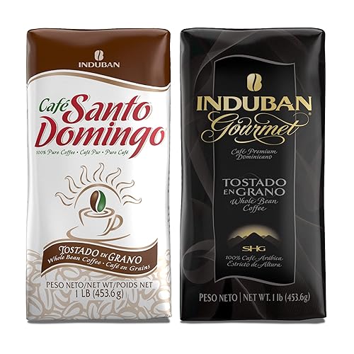Café Santo Domingo + Induban Gourmet | Café de grano entero - Paquete de bolsas de 16 oz - Productos de la República Dominicana