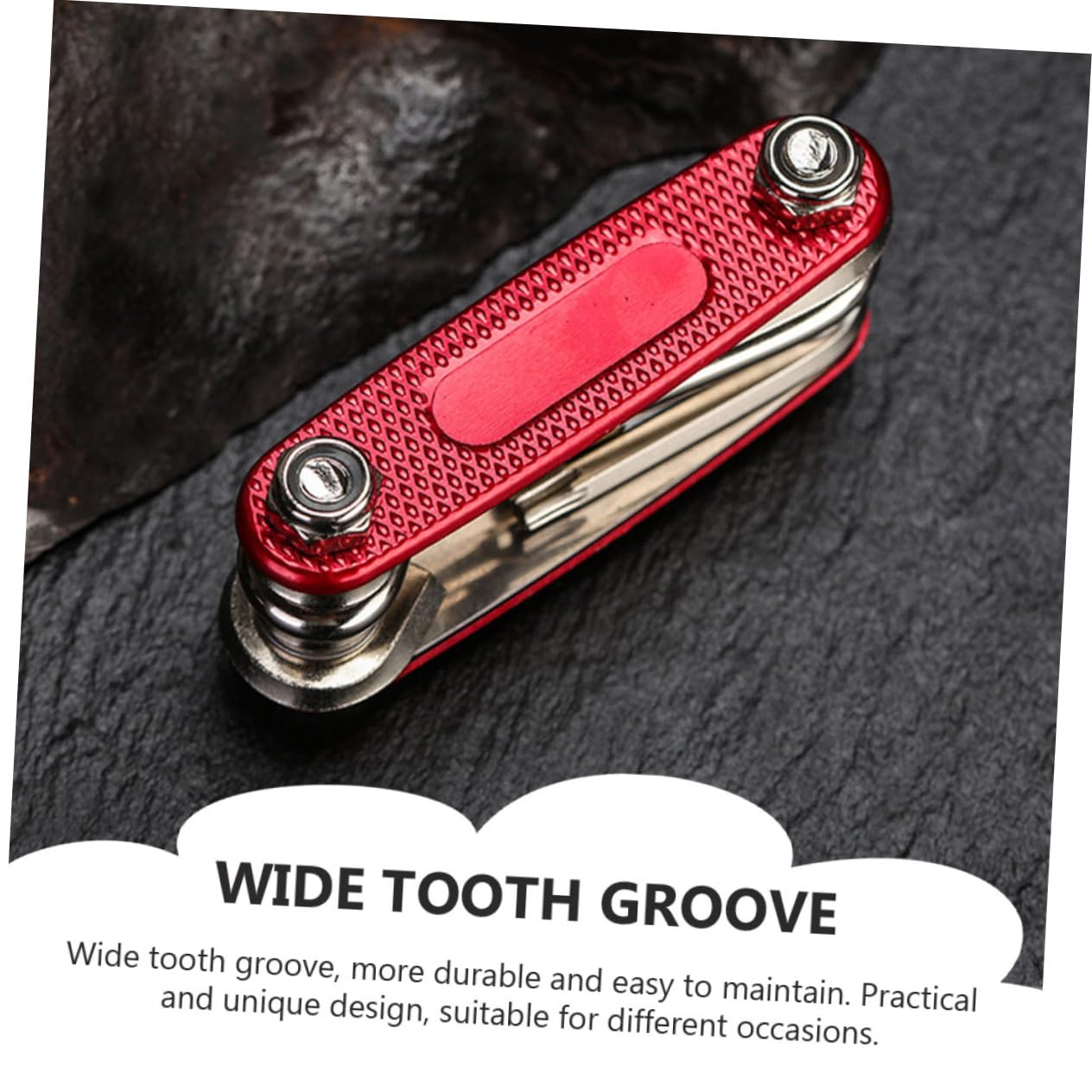 HONMEET 1Pc Multi Function Folding Socket Tool Kit for Bicycle Repair Durable Wrench for Tire Puncture Fixing Portable and Easy to Use Tool for Outdoor Cycling Red