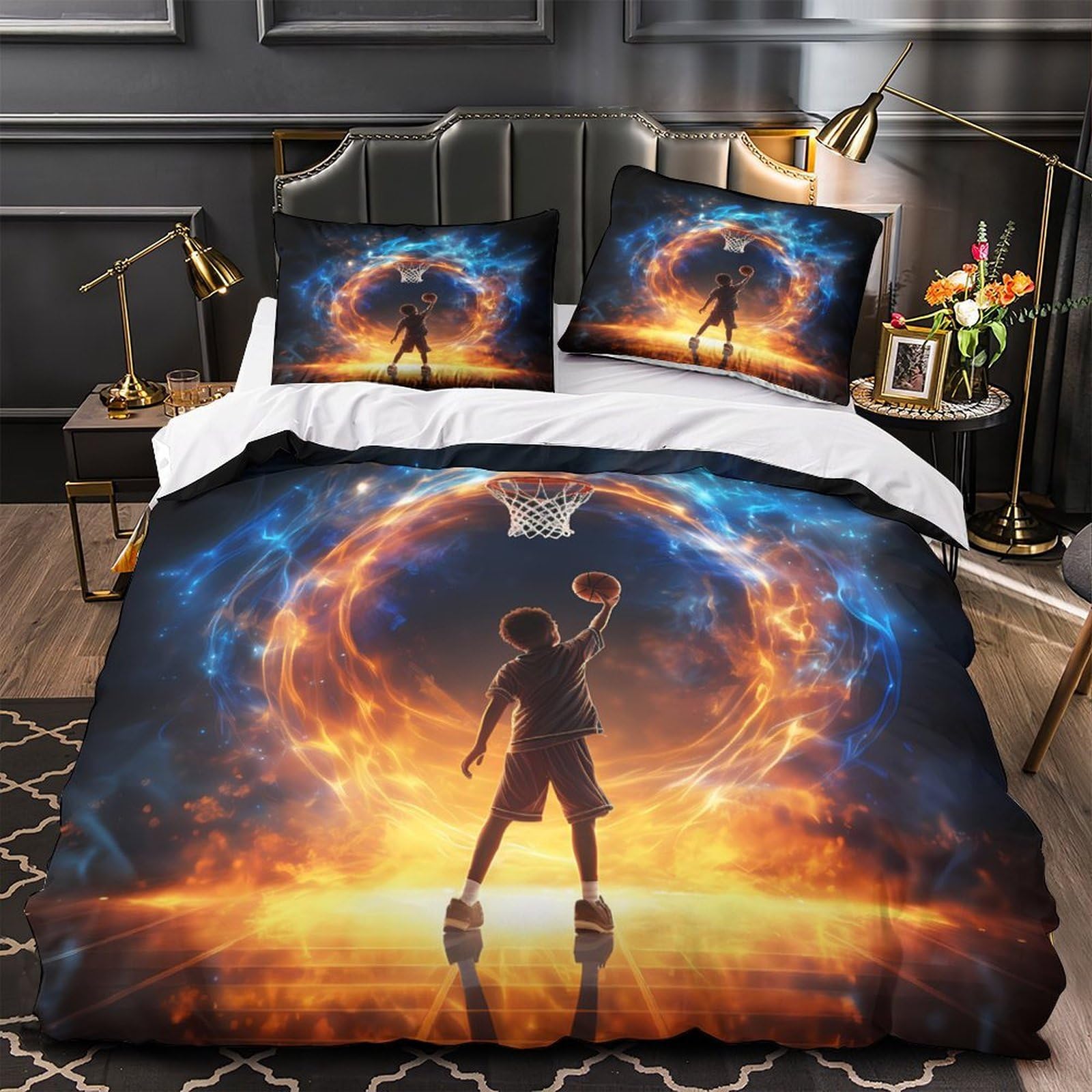 Parure de lit bandana King en microfibre 220x240cm avec housse de couette douce