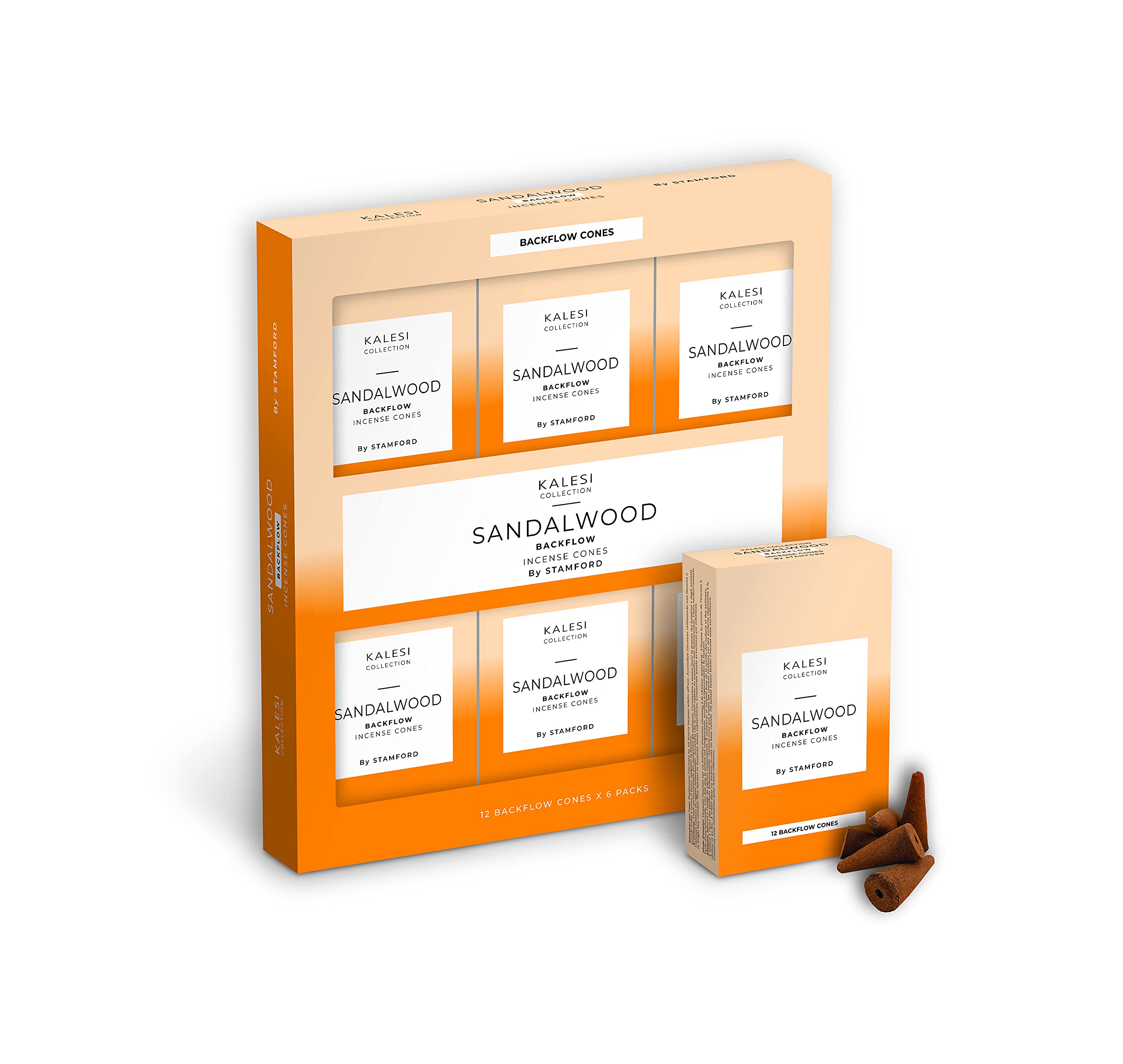 Kalesi Collection Sandalwood Backflow The By Stamford Incense Cones - Pack Of 6