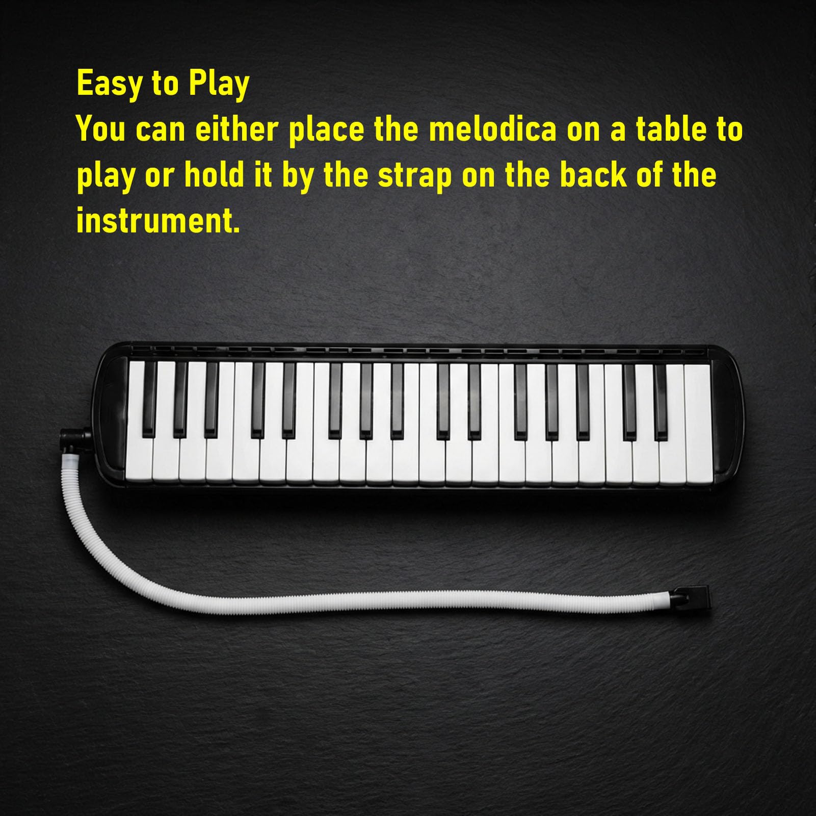 Keenso Instrumento de Piano de Aire ABS Portátil Melodica de 37 Teclas, Ideal para Principiantes y Niños, Incluye Estuche de Transporte y Boquilla de Repuesto