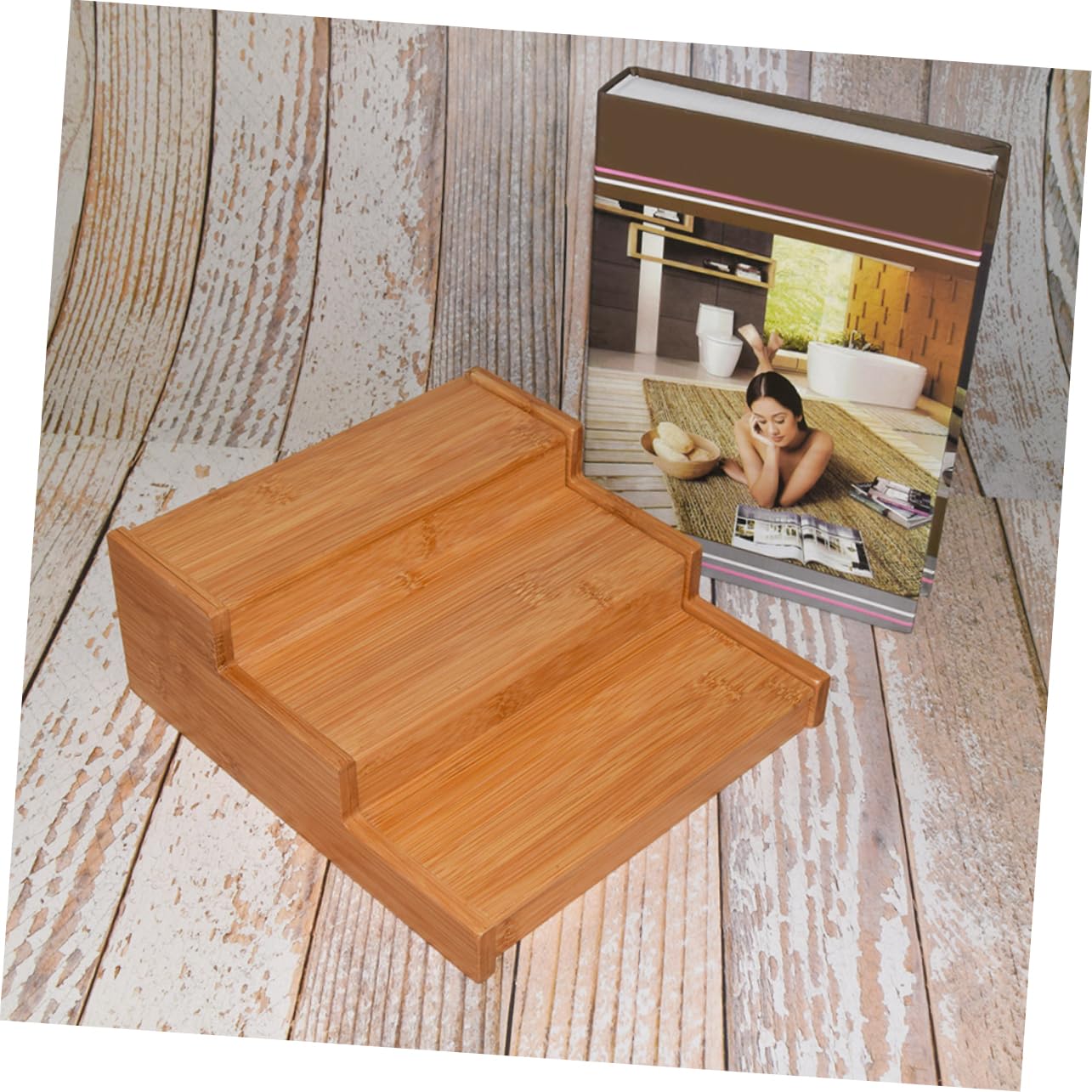 Cabilock Étagère à Épices Bambou Télescopique 3 Niveaux Cuisine | Petit Format, Étagère Extensible, Usage Comptoir, Adaptée aux Placards