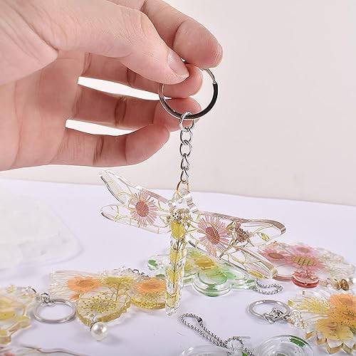 Miniatura 6 de 3 moldes de resina para colgantes, moldes de joyería de resina de silicona, kit de fabricación de aretes, moldes de silicona con llaveros, anillos