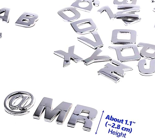 Miniatura 3 de Cosmos 40 calcomanías de plástico en tono plateado con letras de coche, emblema 3D, calcomanía para insignia, calcomanía