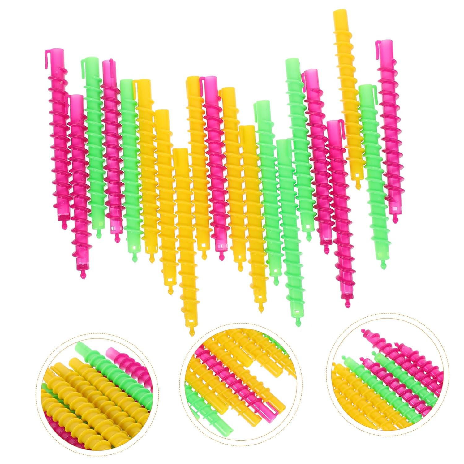 Baluue 100pcs Spiral Perm Rods for Long Hair Non-slip Curling Tools for Women Multi-color Hair Rollers for Home and Salon Use for Diy Hairstyles