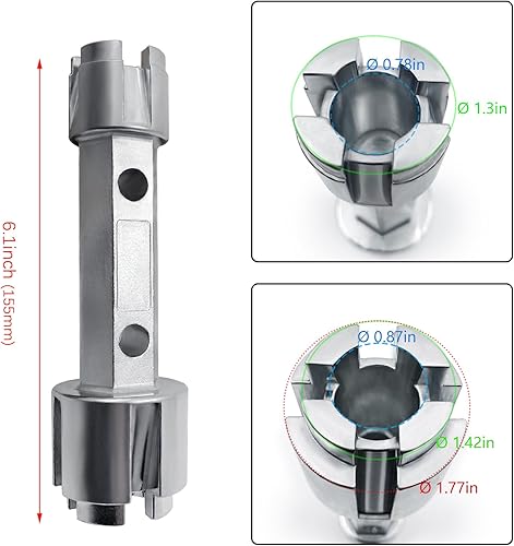 Miniatura 4 de Llave de desagüe de bañera, llave de drenaje resistente, llave de aleación de aluminio para instalar y quitar la mayoría de desagües de baño y ducha