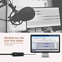 Vista 3 de DriverGenius Serie AudioXfer Dispositivo de tarjeta de captura de audio USB A/C Convierte audio de casete analógico a MP3 digital con entradas