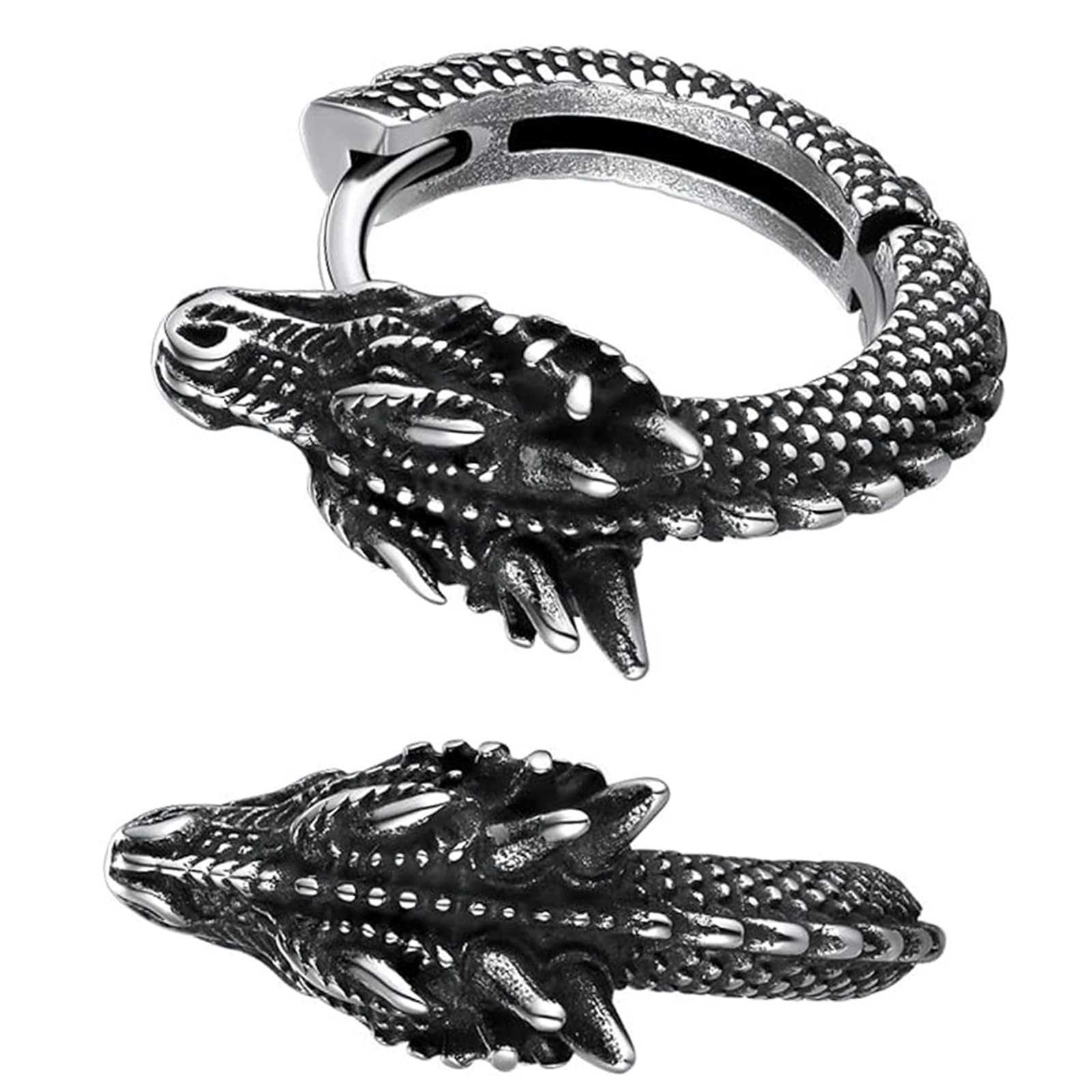 Maxtonser Stainless Steel Dragon Hoop Earrings Stainless Steel Ear Studs Unisex Jewelry Stylish Accessory for Party and Daily Use