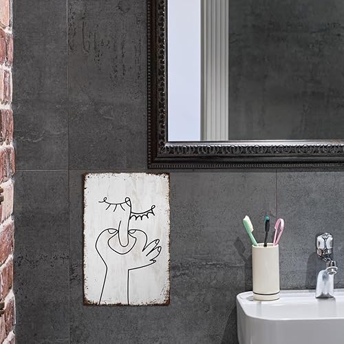 Miniatura 4 de Divertido póster de metal para decoración de pared de baño, letrero de metal de humor para invitados, decoración de pared, decoración de pared