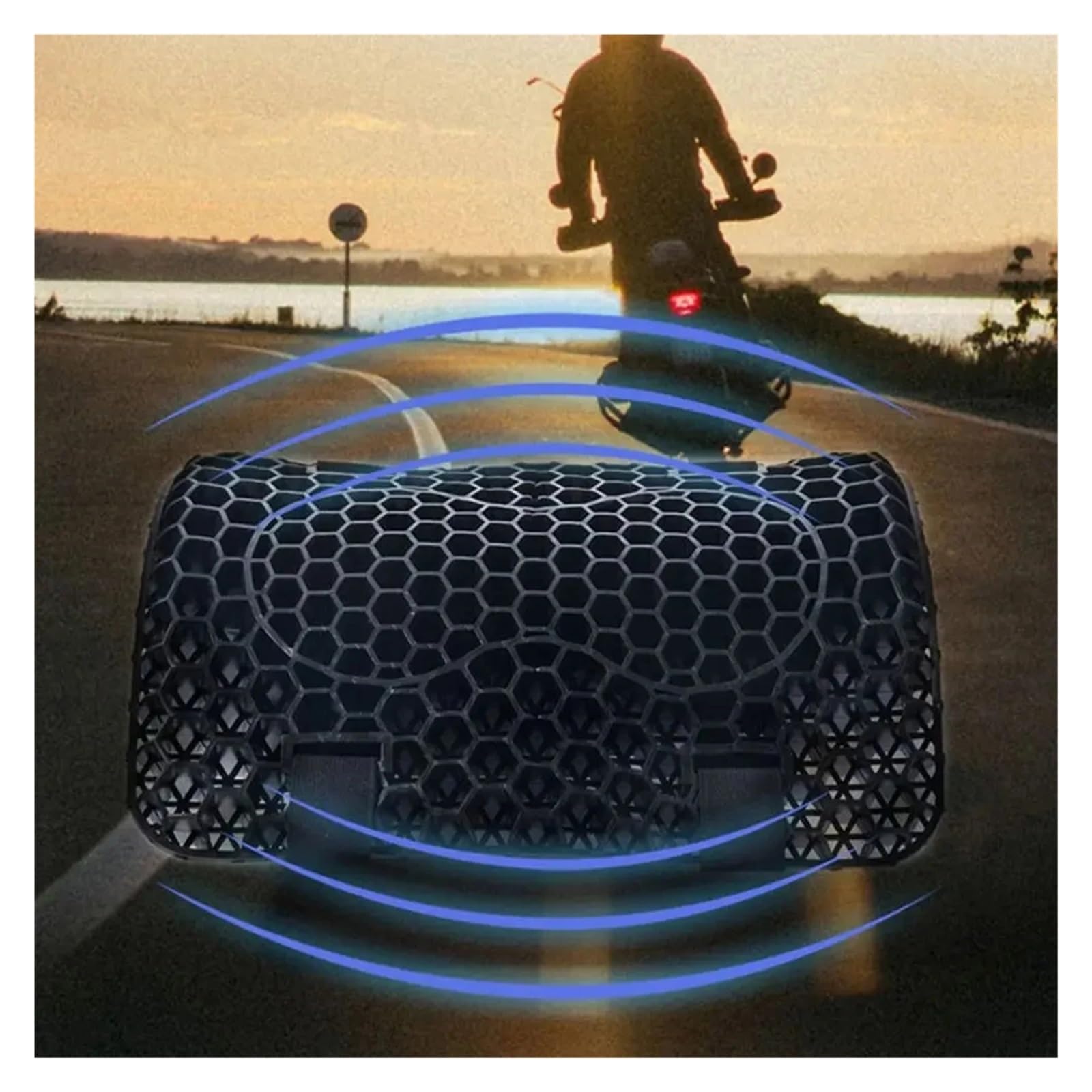 Funda para Asiento de Motocicleta Alivio de presión Antideslizante Universal cómodo para cojín Asiento Gel Panal Accesorios Motocicleta