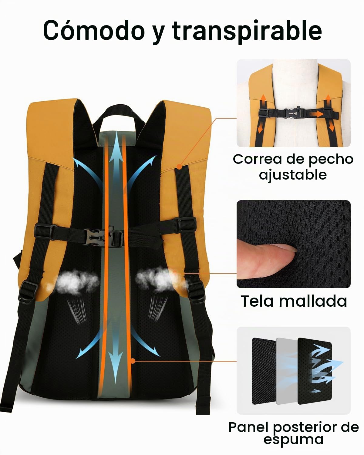 20L Mochilas de Senderismo Pequeña Hombre Mujer, Mochilas de Marcha Cómoda, Mochila Deportiva Reflexivo, Mochila Viaje Impermeable para Montaña Trekking
