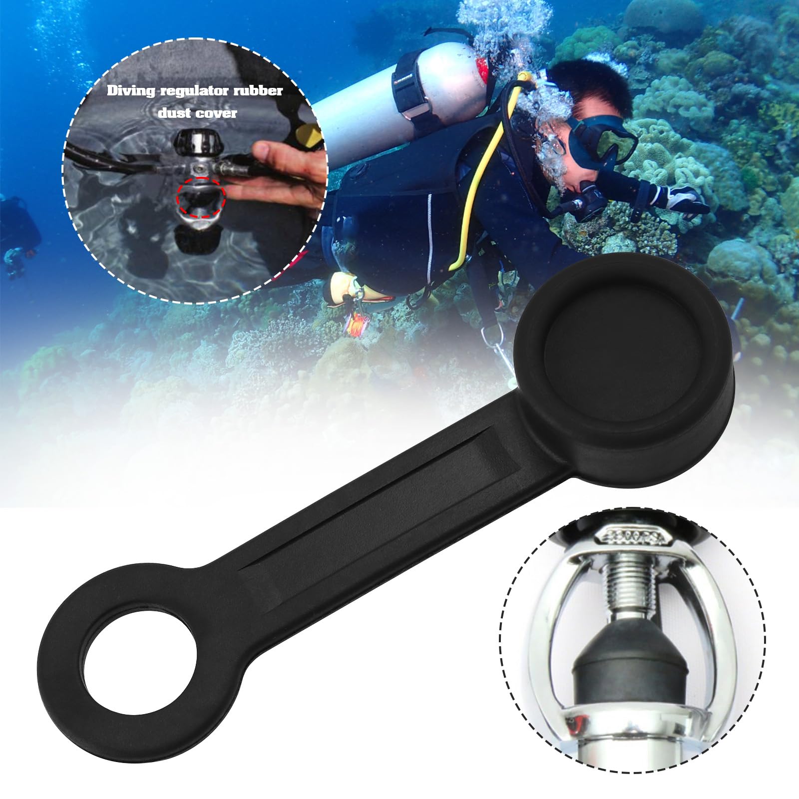 YINETTECH 2pcs Scuba Diving Regulator Dust Cap Replacement Part Rubber Dust Cap Cover Suitable for Diving Regulator First Stage Din to Yoke Adapter - Image 2