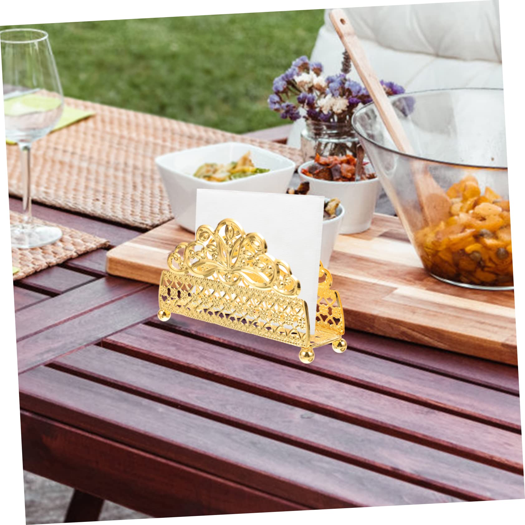 Eitida Porte-Serviettes En Bois Massif Avec Poids Acier Inoxydable - Style Vintage Pour Cuisine Et Extérieur (17.7x17.7x7.7cm)