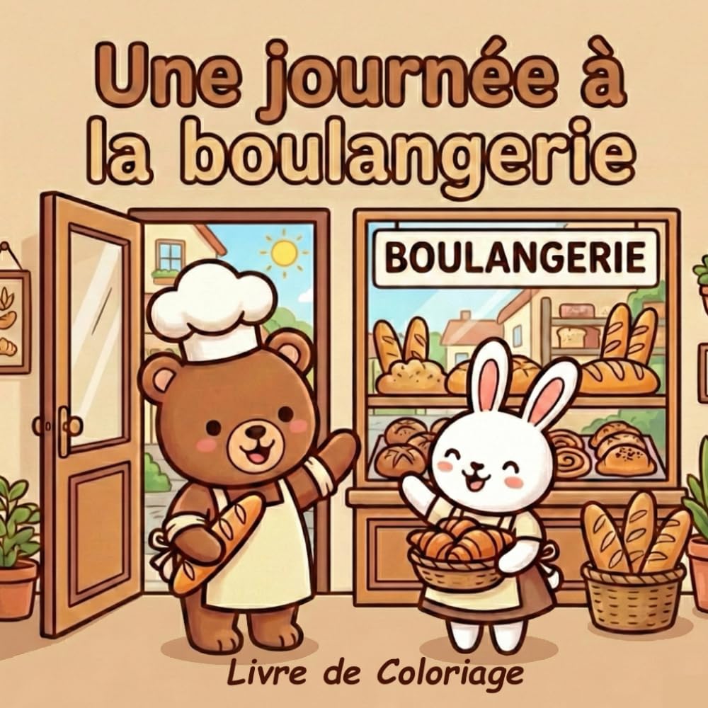 Livre de Coloriage : Une Journée à la Boulangerie. Moments de Détente Hygge et Scènes Douillettes