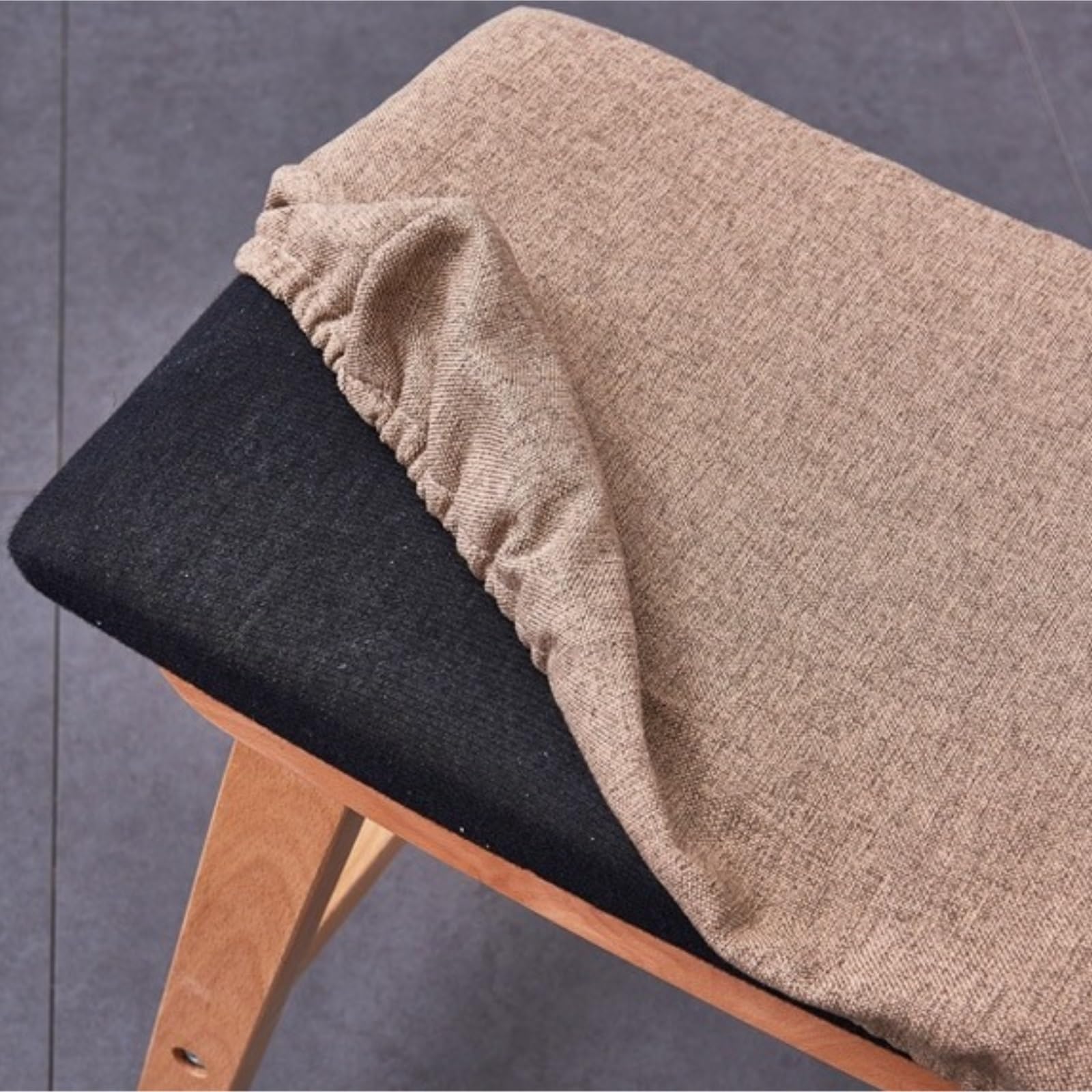 Ottomana Salón Reposapiés De Madera con Cuatro Espaciadores Antideslizantes For Sala Estar Y Dormitorio Asiento Extra(Bruin)