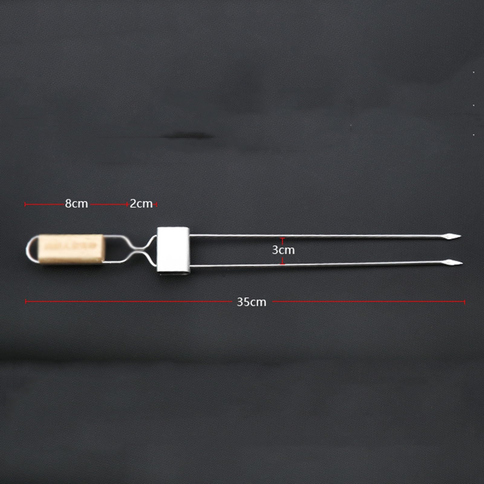 Spiedini for Barbecue con Barra di Spinta, Anti-Caldo, spiedini for Barbecue a Doppia Punta con Manico in Legno, riutilizzabili, for antipasti, Frutta (Size : 50)
