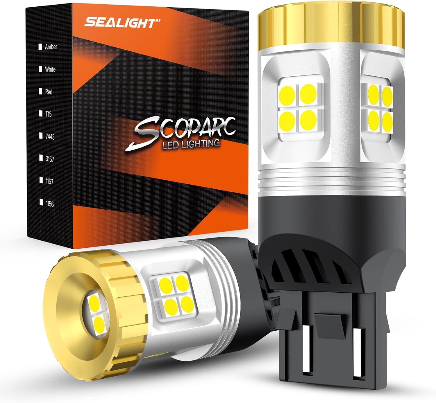 SEALIGHT 7443 LED Light White Replacement for Backup Tail Lights