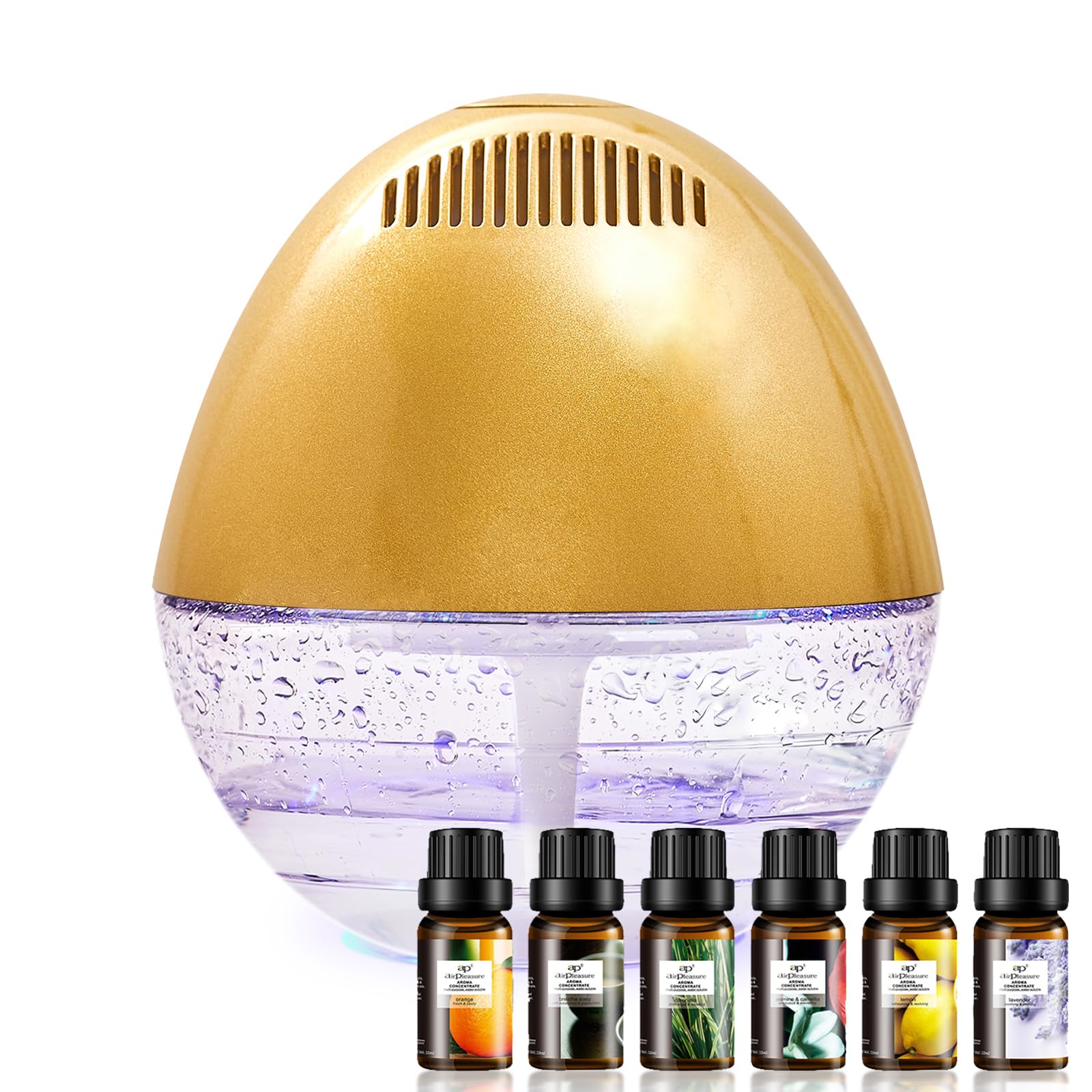 Water-Based Air Purifier with 7 Color Light, Plus Essential Oil Set (6 * 10ml)
