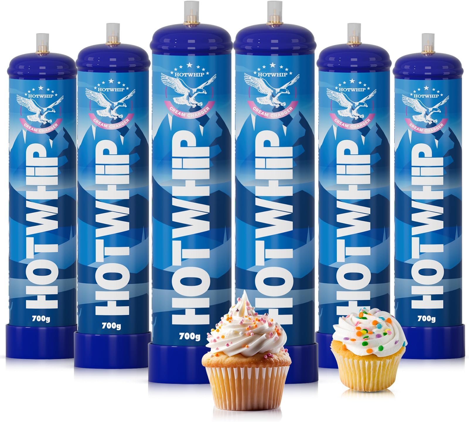 Whipped Cream Chargers 700g 1.1L Non-Flavour 99.99% Purity Food Grade Nitrous Oxide Tank(12 Cylinders)