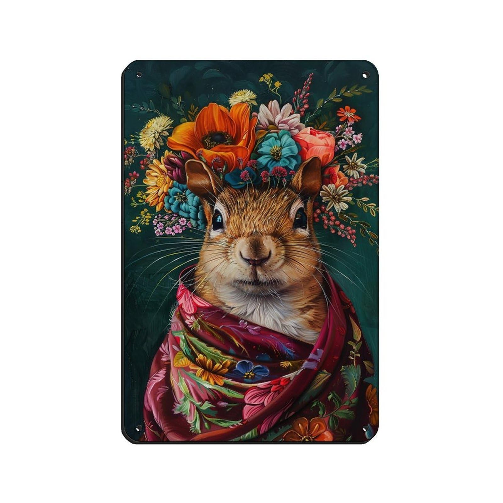 Vintage RenaisVintage Squirrel Poster Tin Sign Vintage Metal Pub Club Cafe Bar Home Wall Art Decoration Poster Retro 8x12inch(20x30cm)