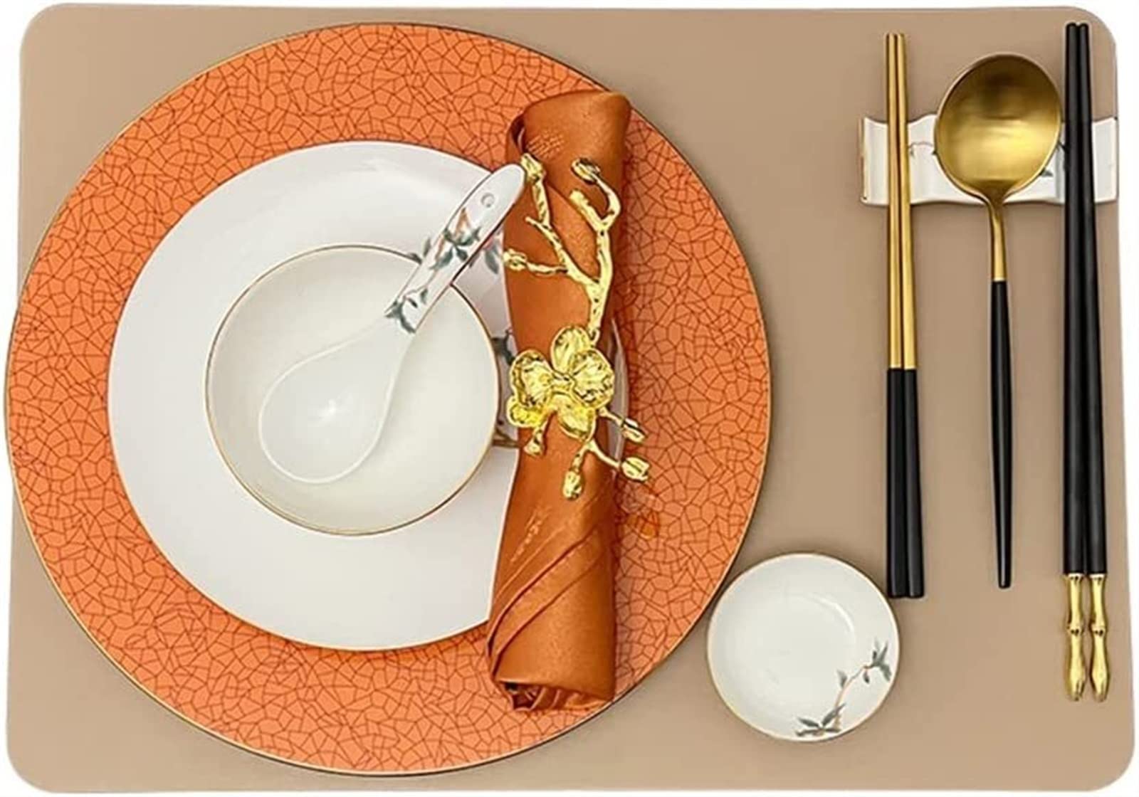 Juego de vajilla variada, Plato de Cena de Porcelana China, Plato Redondo de Restaurante, Cuenco, Plato, Mantel Individual, Juego Completo Combinado (Talla única)